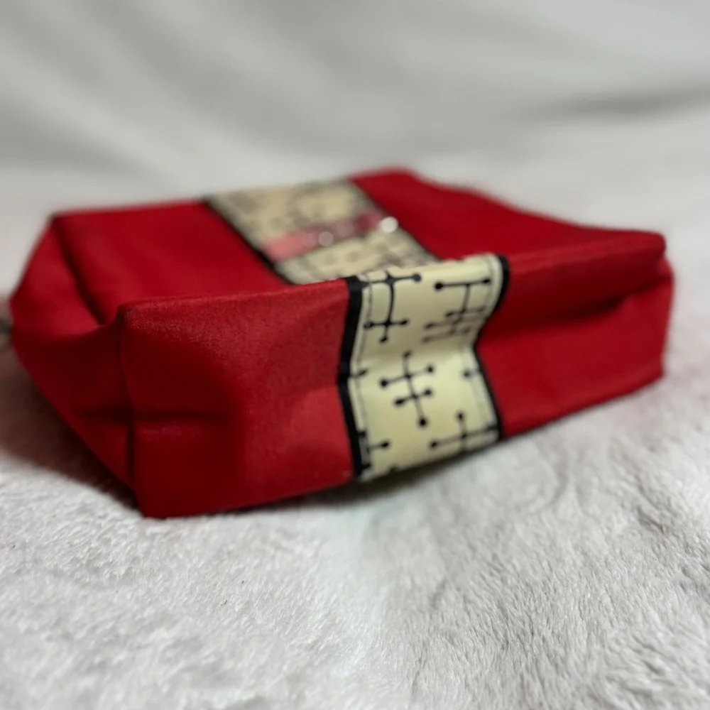 Vintage AMERICAN AIRLINES EAMES Dot Pattern RED Amenity Travel Small Satchel Bag